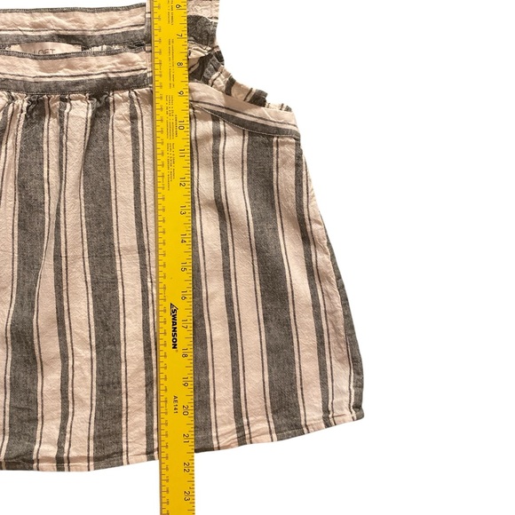 LOFT Grey Cream Linen Blend Ruffle Shoulder Tank Top. Cottagecore Feminine -‎ M - Picture 8 of 8